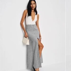 Reformation Black and White Maxi Skirt
